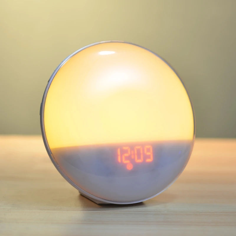 Theia Wake Up Light Alarm Clock with Sunrise/Sunset Simulation Dual Alarms FM Radio Nightlight 7 Colors Natural Sounds Snooze