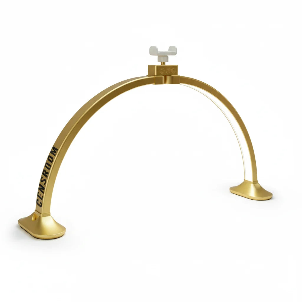 32" Professional Half Moon LED Nail Desk Lamp with Phone Holder – 48W Salon Light