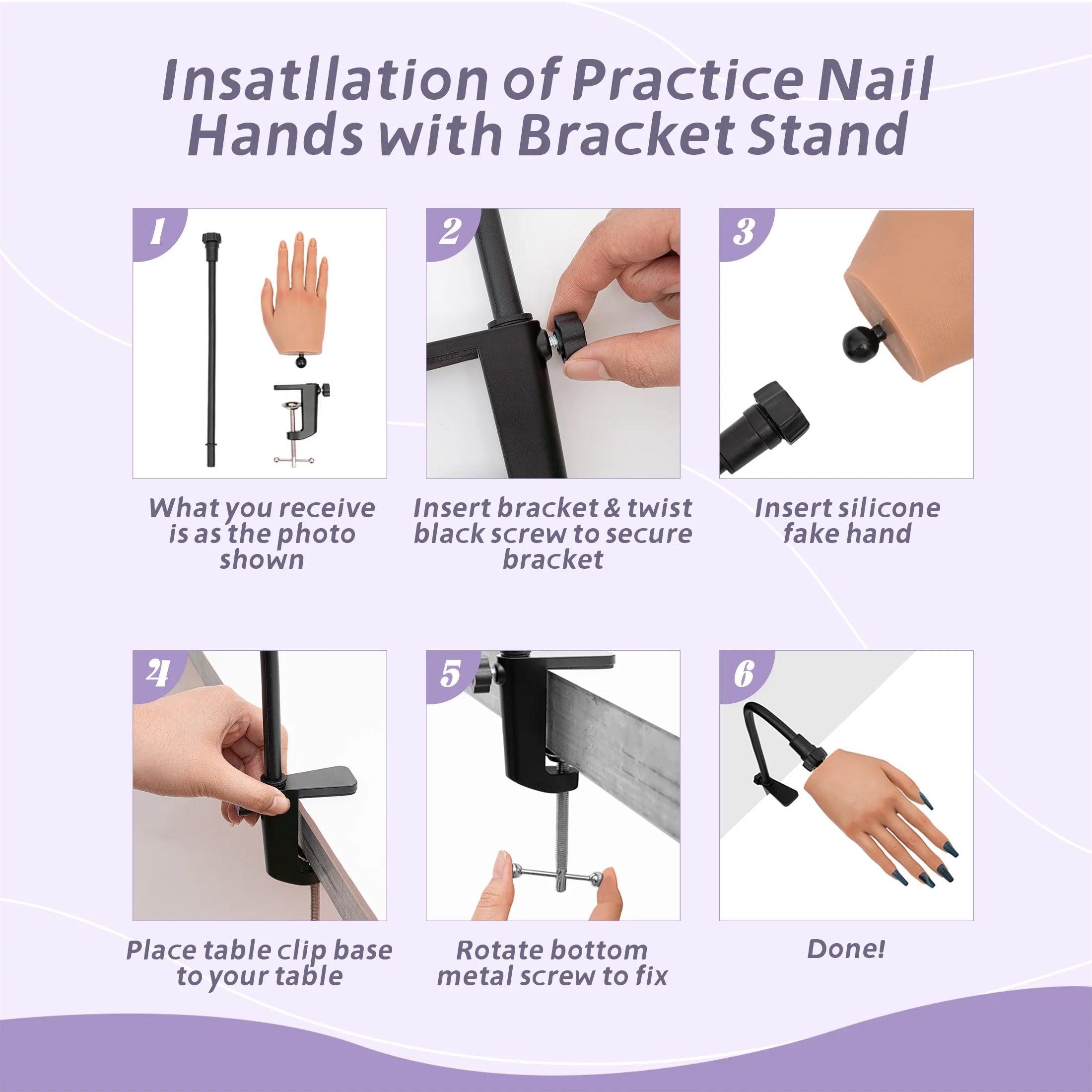 Professional Silicone Practice Hand for Acrylic Nails – Flexible Nail Training Hand