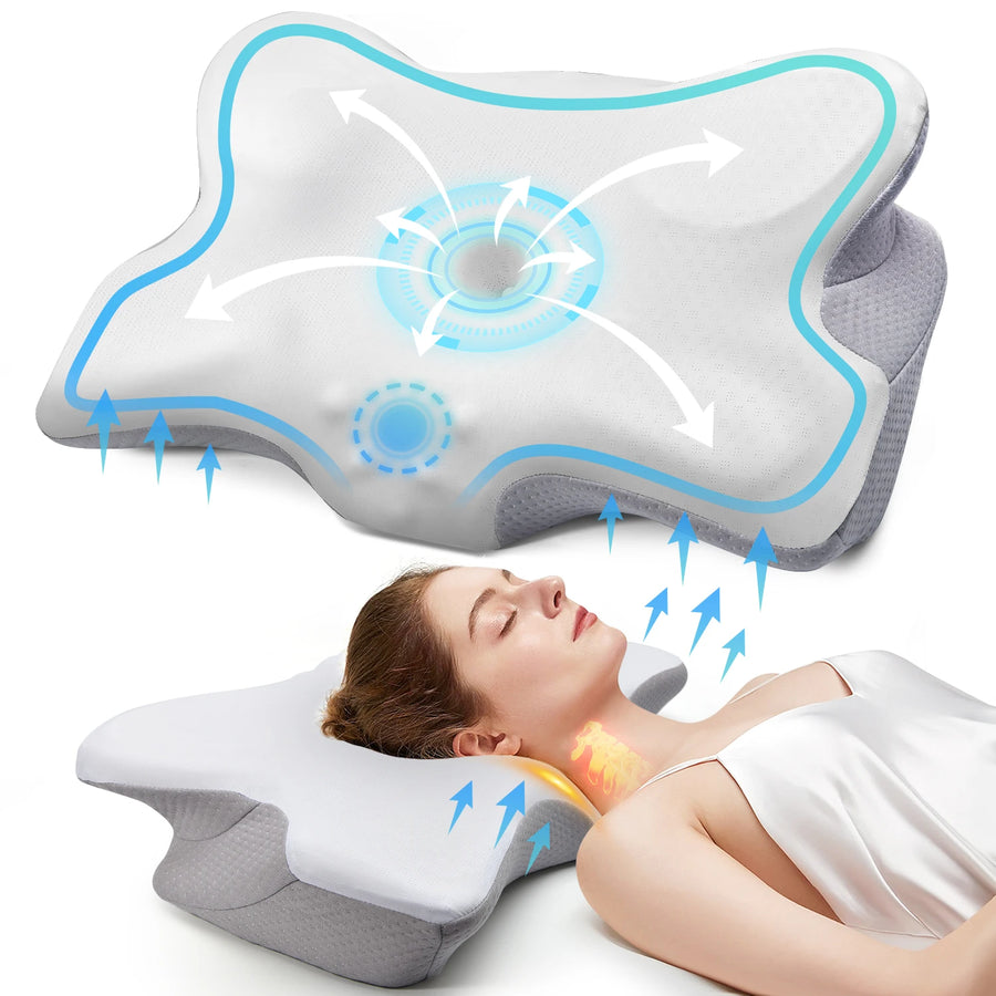 Odorless Orthopedic Pillow for Neck and Shoulder Pain – Ergonomic Memory Foam Cervical Pillow