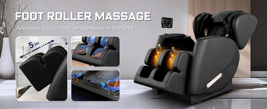 Zero Gravity Full Body Massage Chair – Recliner with Heating, Airbag Massage, Bluetooth Speaker, and Foot Roller for Ultimate Relaxation