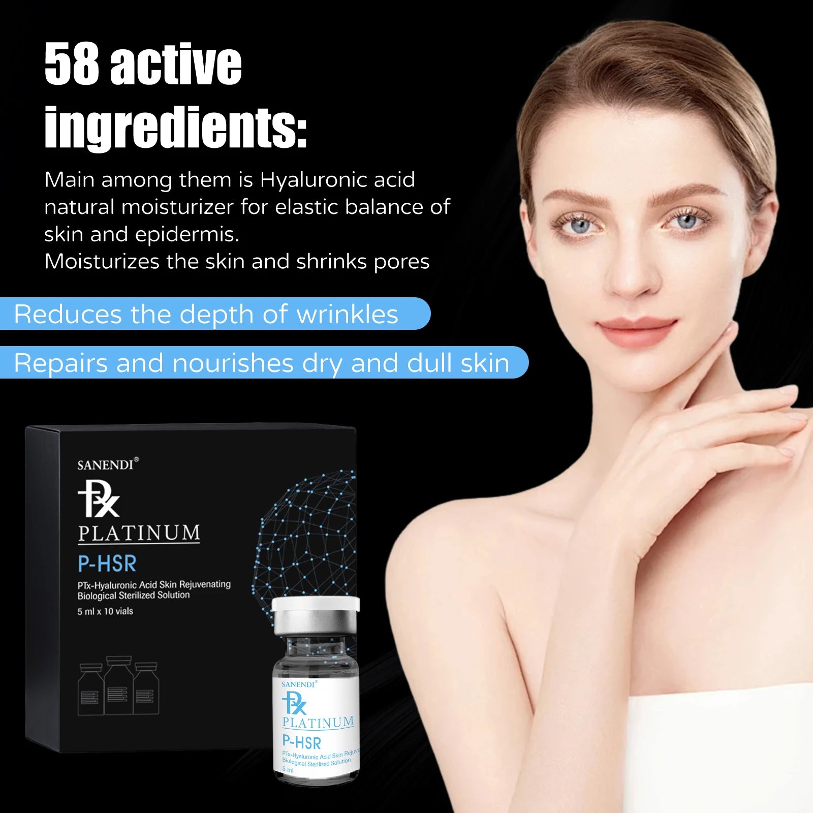 Hyaluronic Acid Serum 5ml x 10 – Anti-Aging & Deep Hydration Skin Repair Essence