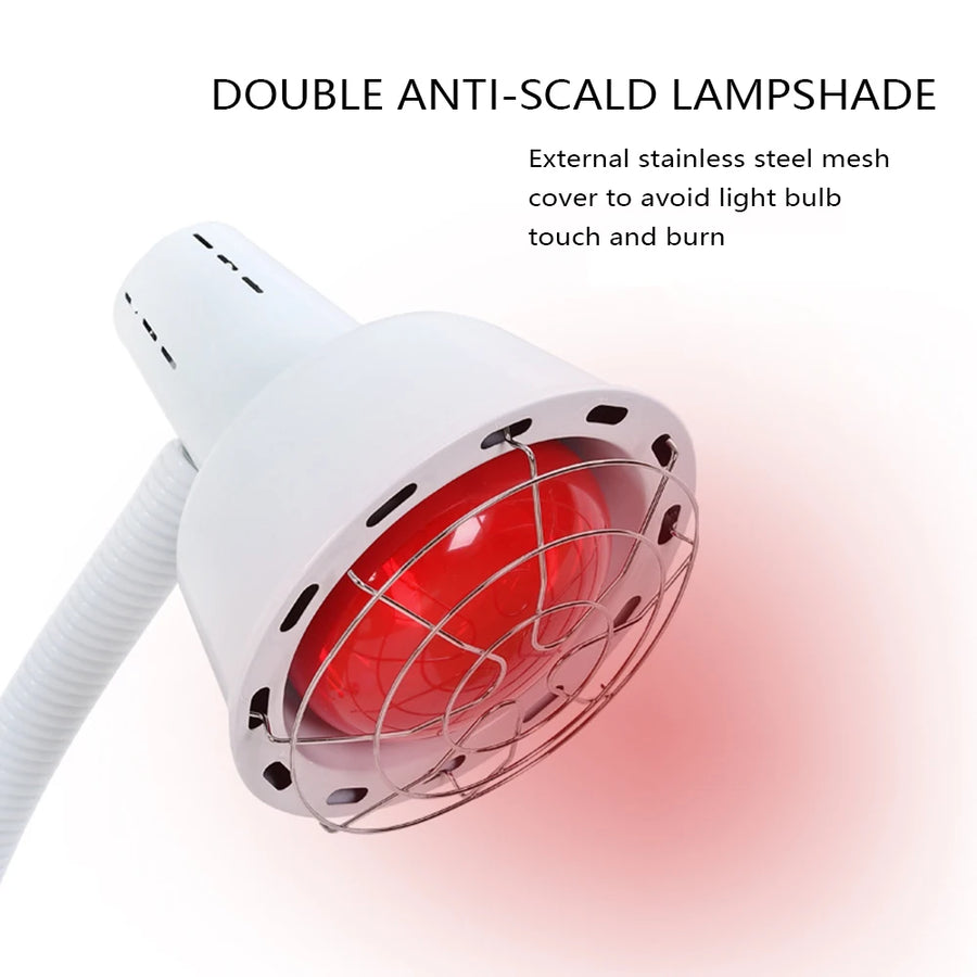 Dual-Head Infrared Heat Therapy Lamp with Adjustable Floor Stand