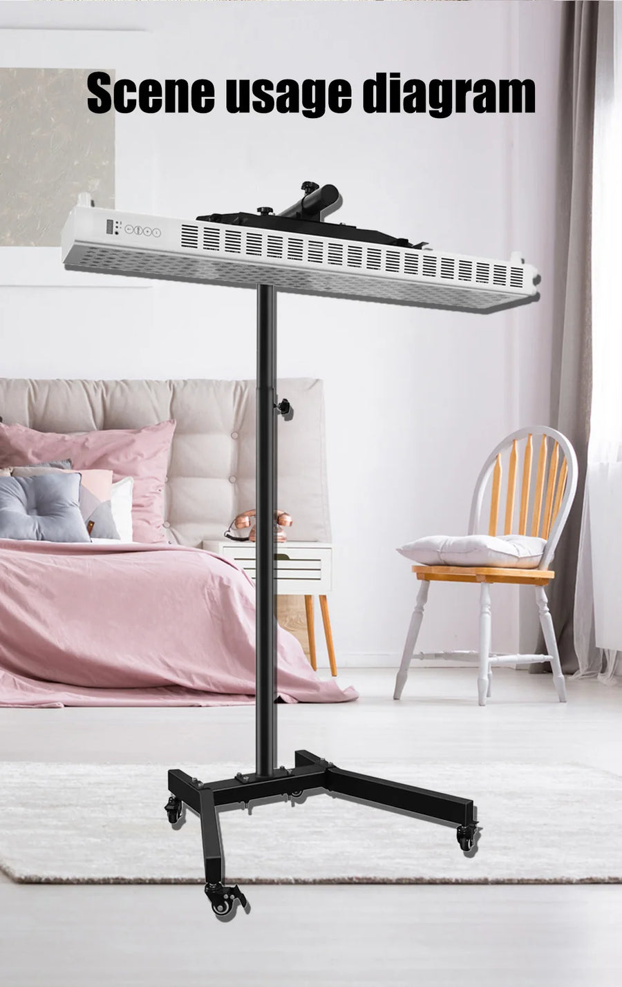 Theia Adjustable LED Light Therapy Stand – Vertical & Horizontal Mount | Fits Full-Body & Half-Body Panels