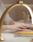 32" Professional Half Moon LED Nail Desk Lamp with Phone Holder – 48W Salon Light