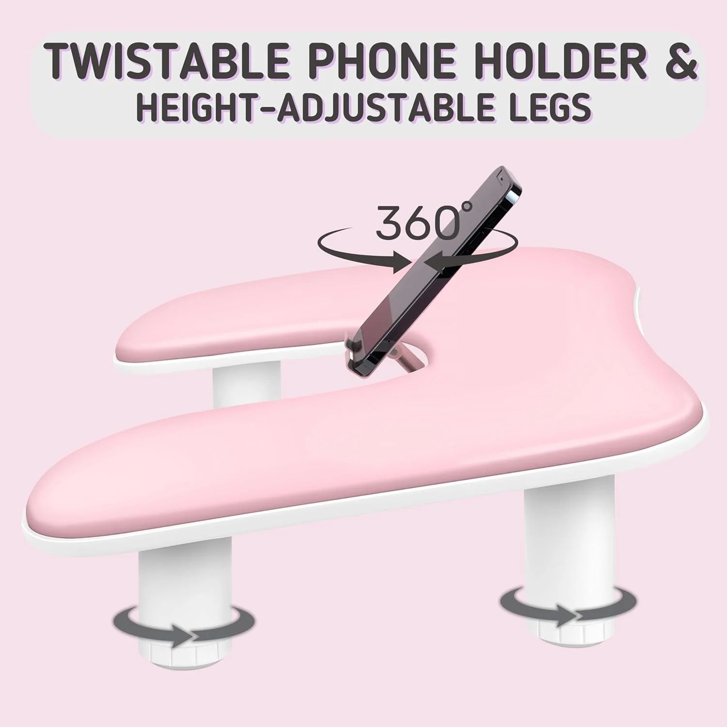 Adjustable U-Shaped Nail Arm Rest – Professional Manicure Hand Rest with Phone Holder