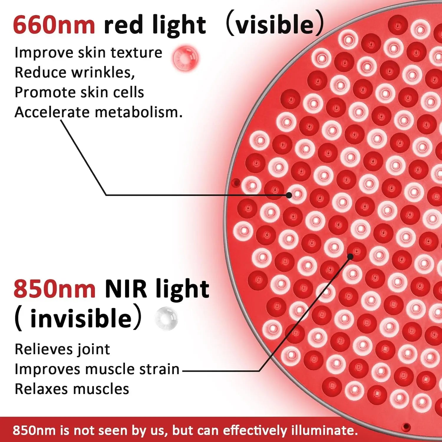 THEIA HaloLuxRed Professional Red Light Therapy Lamp – 660nm & 850nm Near Infrared LED Panel with Adjustable Stand