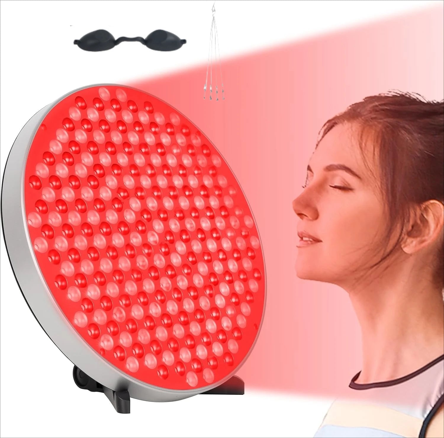 THEIA HaloLuxRed Professional Red Light Therapy Lamp – 660nm & 850nm Near Infrared LED Panel with Adjustable Stand