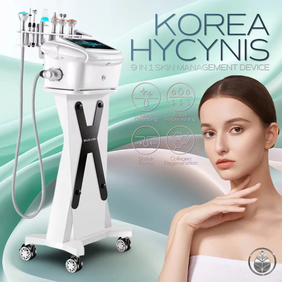 THEIA Korean HYCYNIS 9-in-1 Hydra Water Facial Machine | Ultrasonic Face Lifting & Anti-Aging Spa Equipment