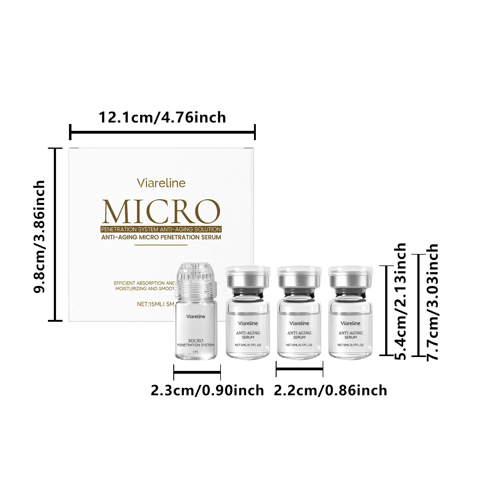 CollagenPeptide Micro-Roller Skin Renewal System – 0.25mm Acetyl Hexapeptide, Collagen & Hyaluronic Acid Facial Kit
