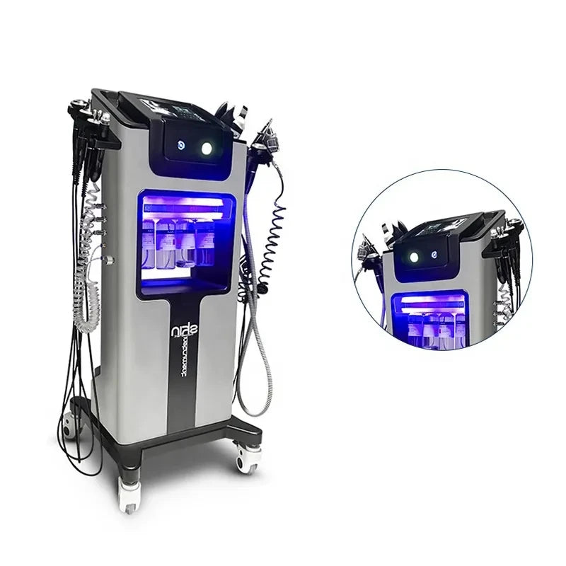 10-in-1 Hydro Dermabrasion Machine - Face Lifting, Deep Cleansing, Aqua Peeling, Skin Rejuvenation, and Spa Skin Care Device