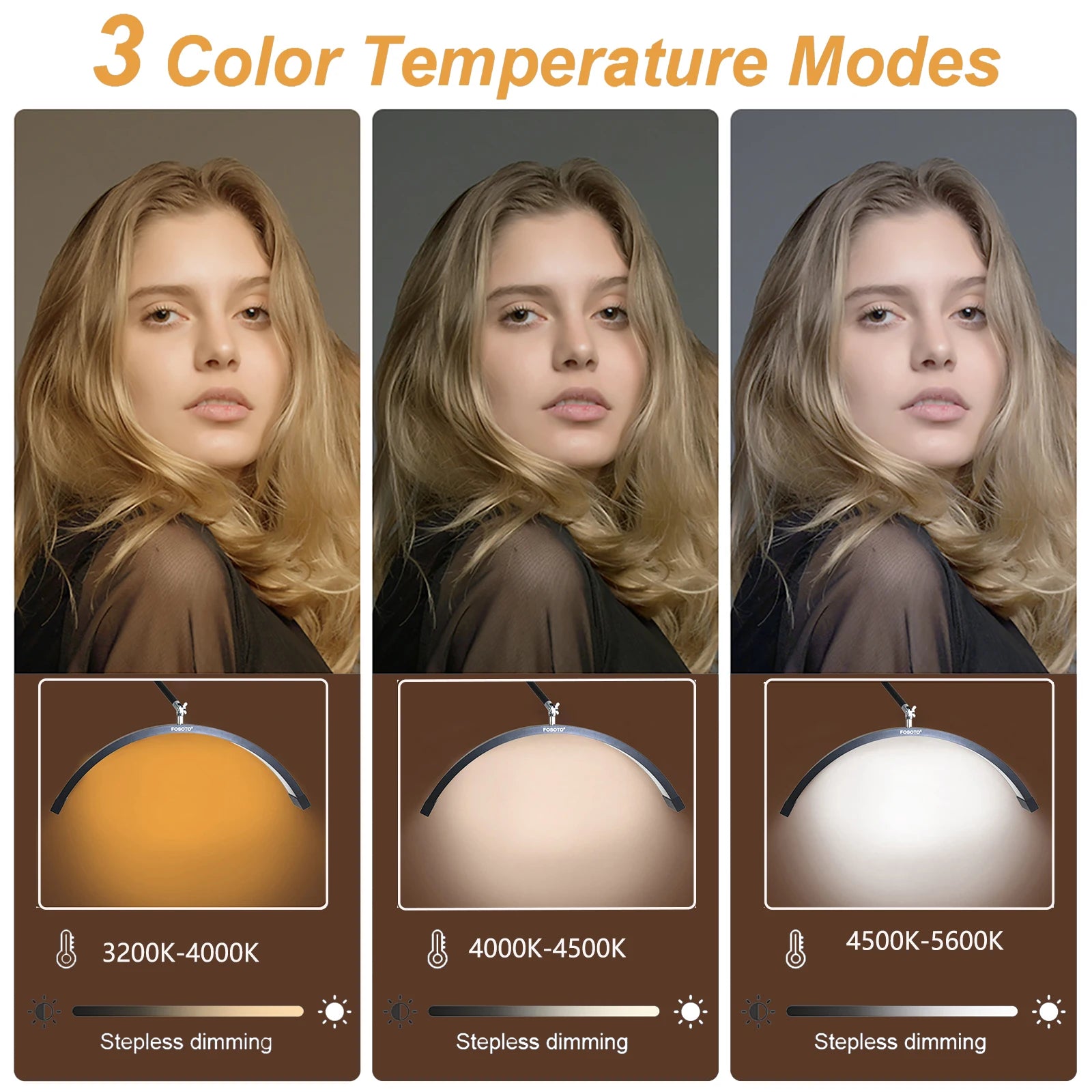 Professional 25-Inch Wall-Mounted LED Beauty Lamp – 40W Adjustable Arm 3200–5600K