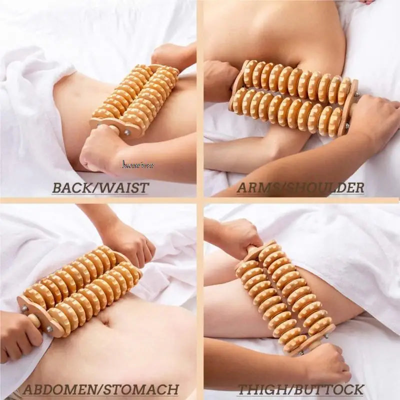 Theia DualCore Wooden Body Roller – Deep Tissue Meridian Massager