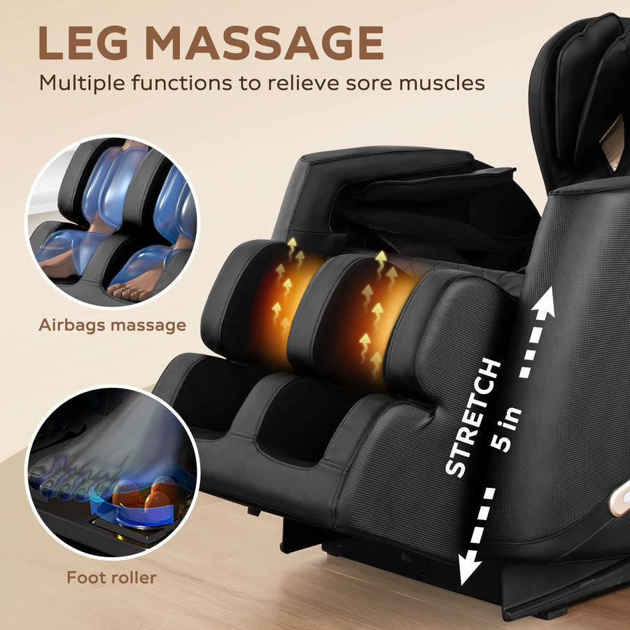 Zero Gravity Full Body Massage Chair – Recliner with Heating, Airbag Massage, Bluetooth Speaker, and Foot Roller for Ultimate Relaxation