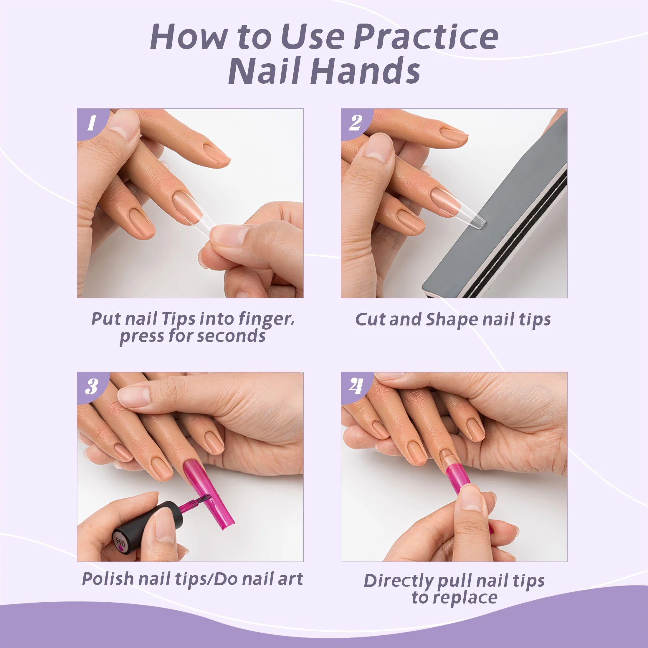 Professional Silicone Practice Hand for Acrylic Nails – Flexible Nail Training Hand