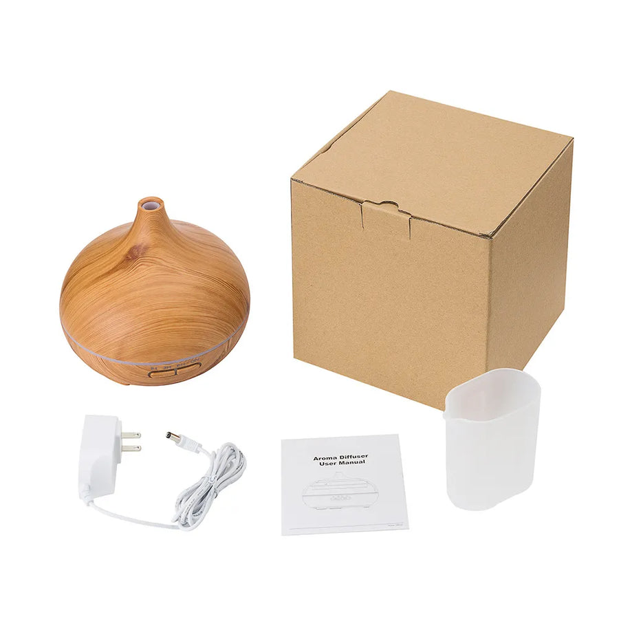 Theia Aroma Diffuser & Humidifier, Wood Look, LED Color Changer, 300 ml