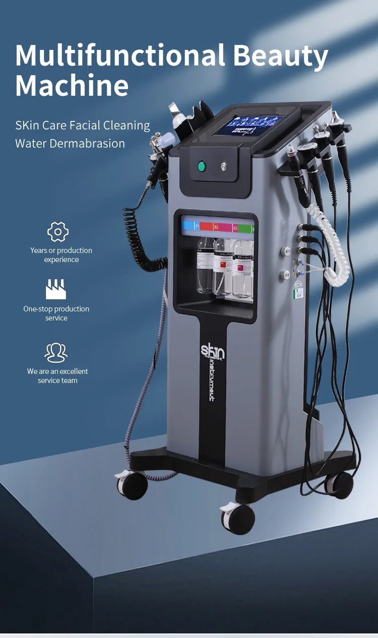 10-in-1 Hydro Dermabrasion Machine - Face Lifting, Deep Cleansing, Aqua Peeling, Skin Rejuvenation, and Spa Skin Care Device