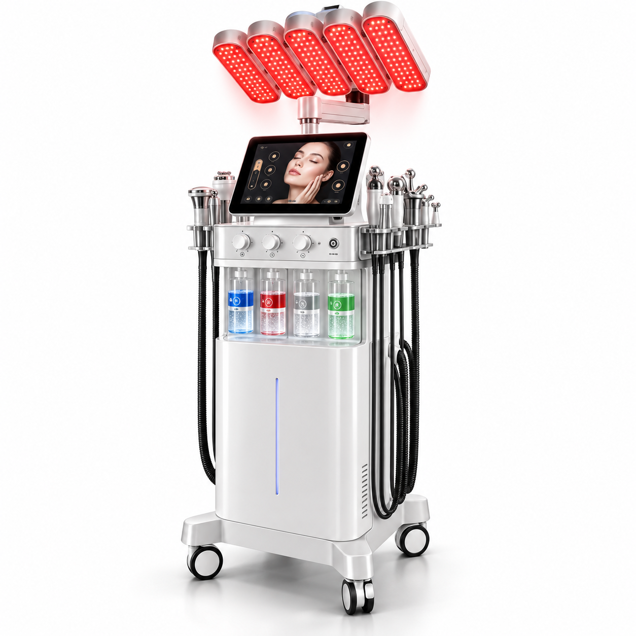 12-in-1 Hydro Dermabrasion Facial Machine with 4-Color LED Light Therapy