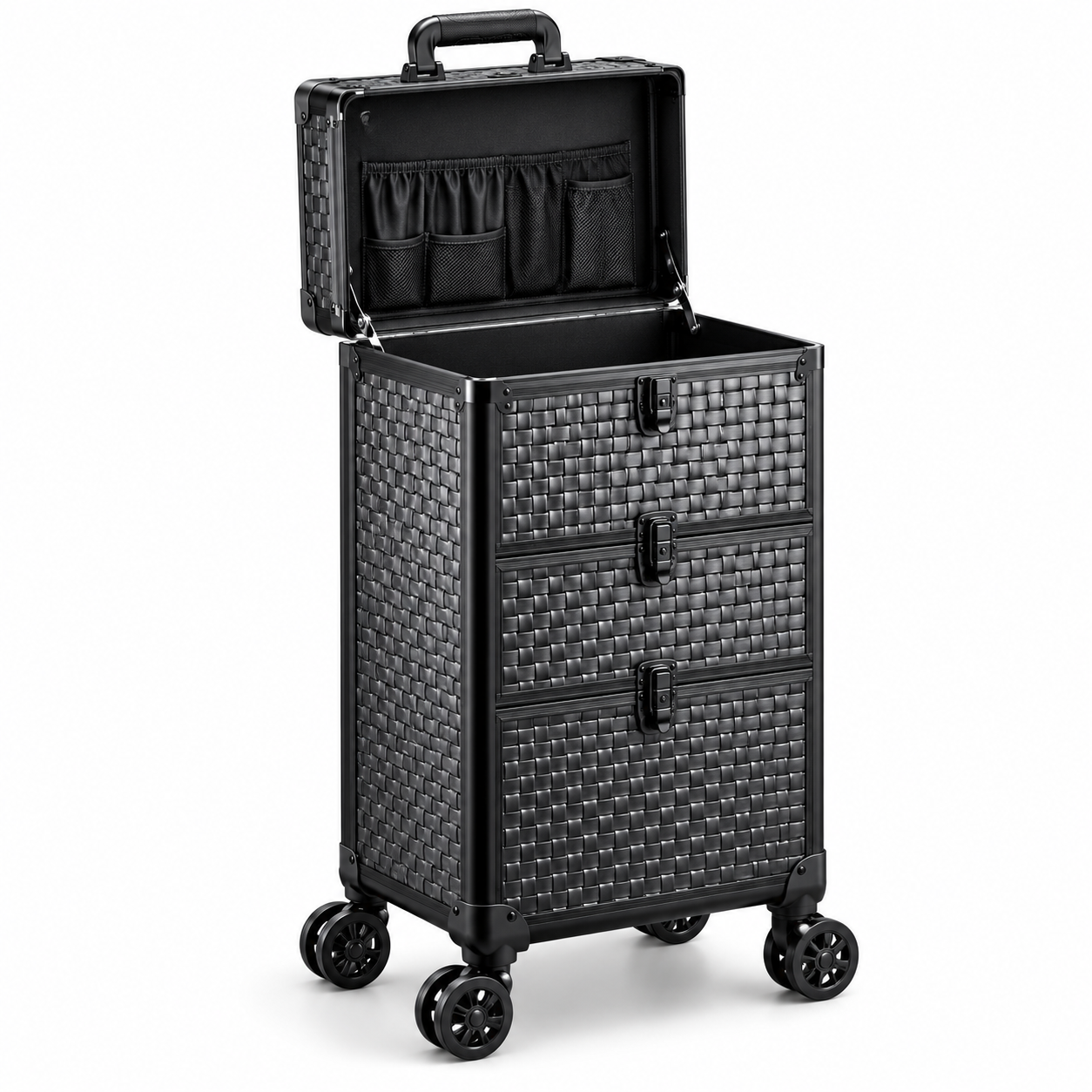 Rolling Beauty Makeup Case – 3-Drawer Salon Organizer Trolley with Wheels & Storage Compartments