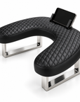 Professional U-Shaped Manicure Armrest with Phone Holder – Quilted Nail Hand Rest with Stainless Steel Stand