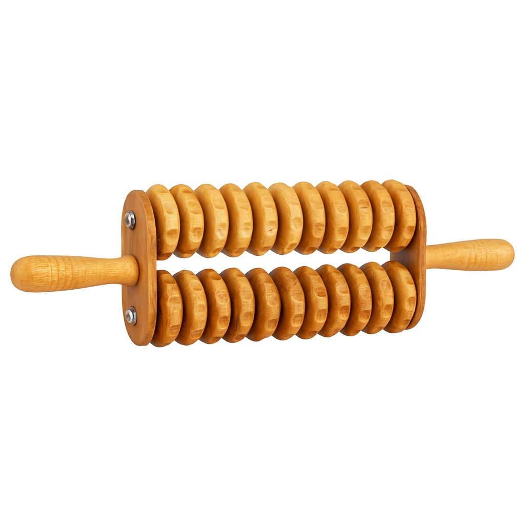 Theia DualCore Wooden Body Roller – Deep Tissue Meridian Massager