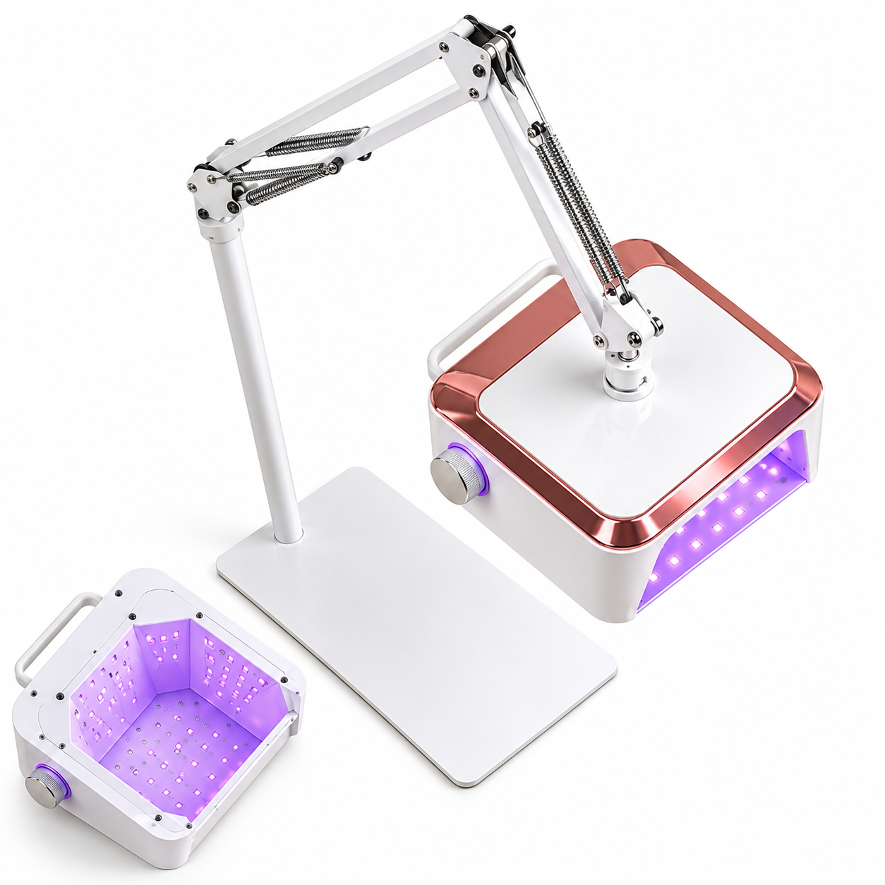54W Cordless UV LED Nail Lamp with Adjustable Floor Stand – 360° Rotating for Manicure & Pedicure