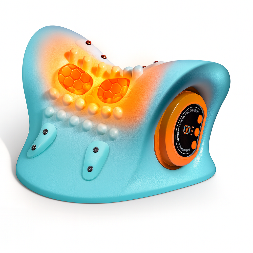 Portable EMS Neck and Shoulder Massager with Adjustable Intensity | Compact Relaxation Device for Home, Office and Travel