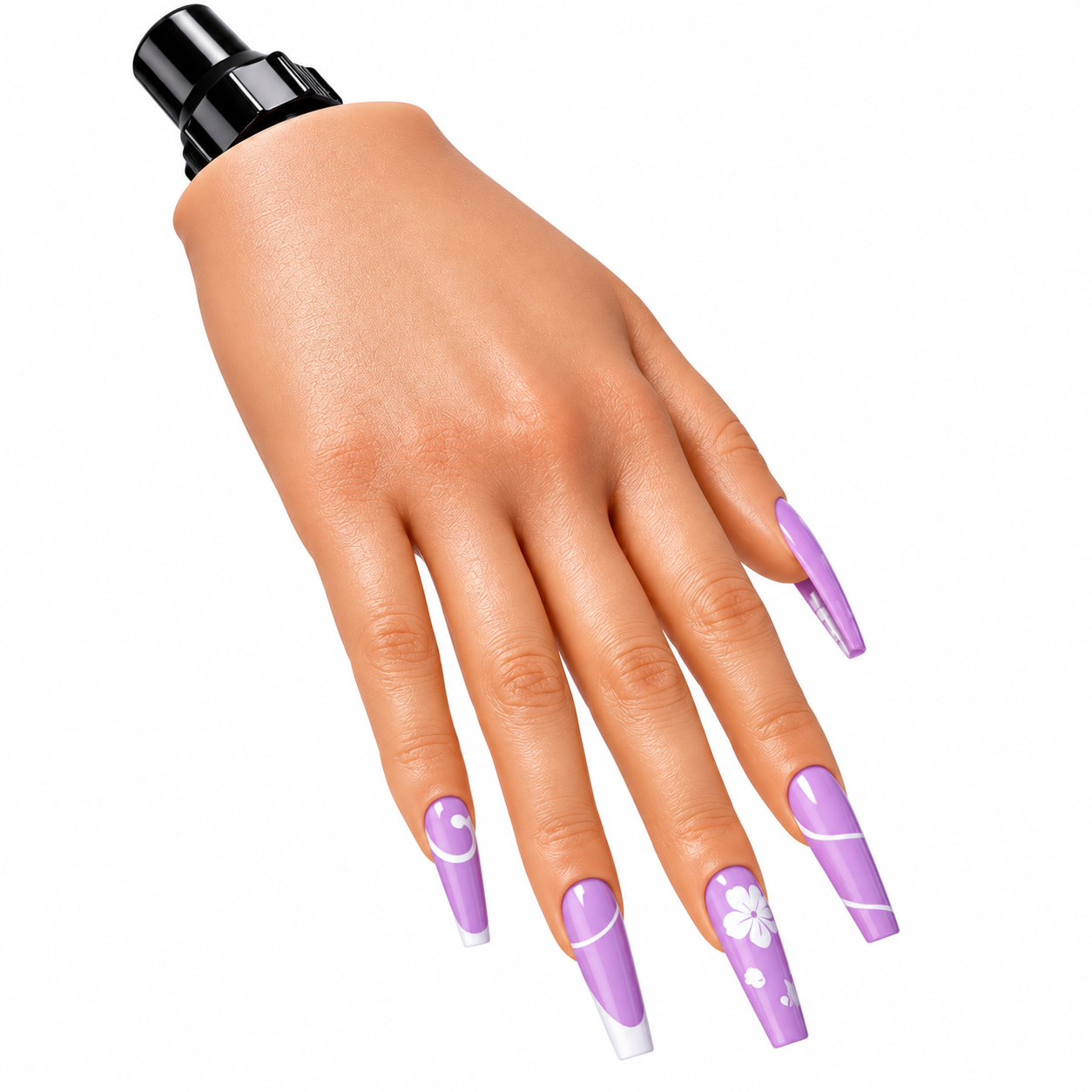 Professional Silicone Practice Hand for Acrylic Nails – Flexible Nail Training Hand