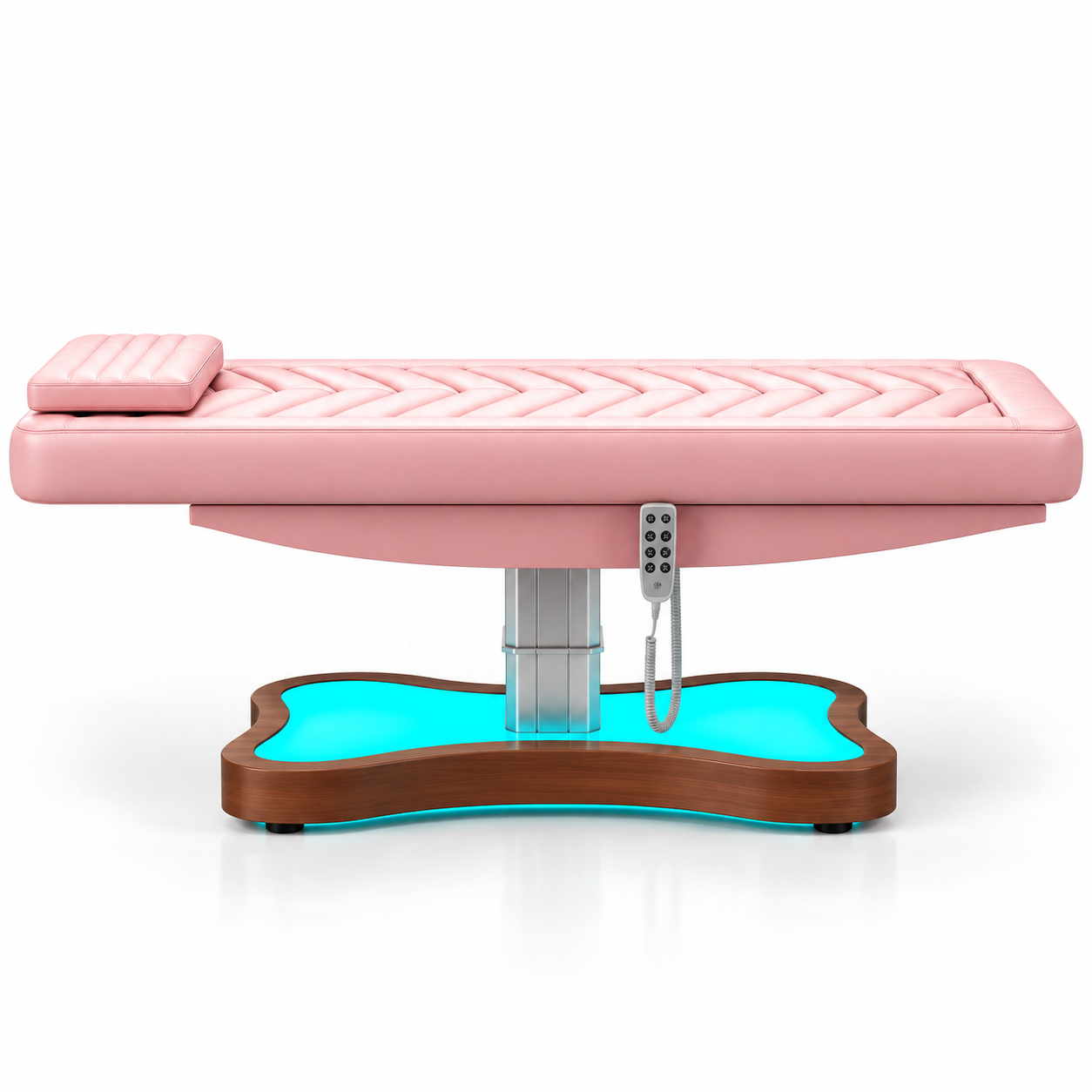 Electric Beauty Treatment Bed with 3 Motors, Adjustable Backrest, Height Control & LED Base