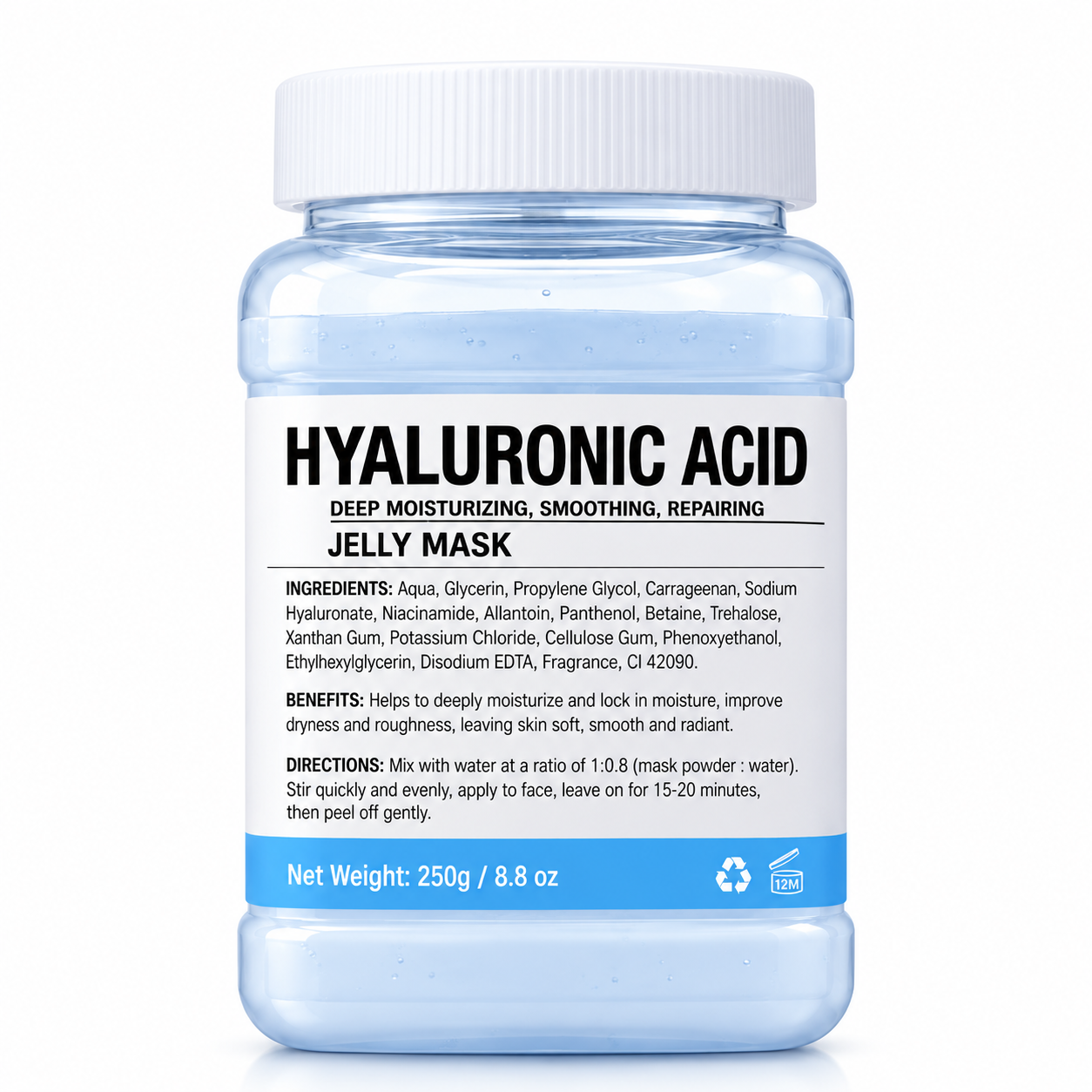 Professional Jelly Mask Trio – Rose, Collagen & Hyaluronic Acid – 3 × 250 g