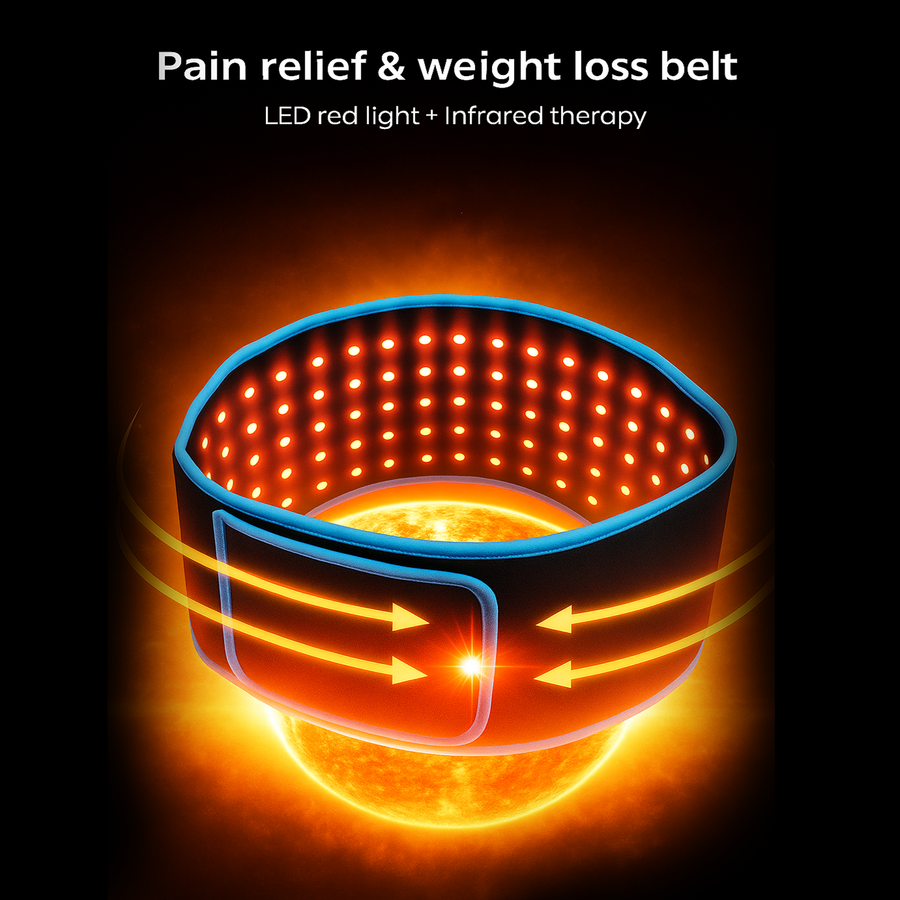 Theia Advanced Red Light Therapy Belt - 660nm:850nm Red+Infrared LED, 105pcs 5050 SMD LED - Pain Relief, Fat Reduction, Body Contouring