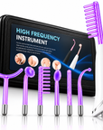 6-in-1 High Frequency Facial & Scalp Beauty Device Set with 6 Glass Electrodes and Storage Case