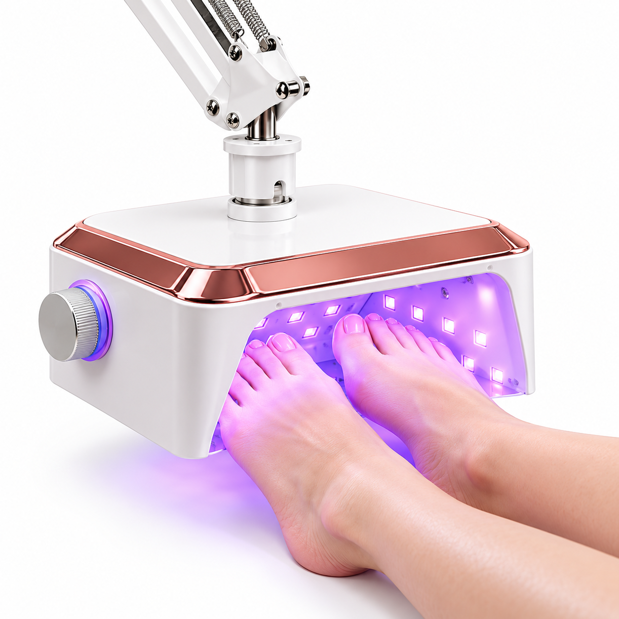 54W Cordless UV LED Nail Lamp with Adjustable Floor Stand – 360° Rotating for Manicure & Pedicure