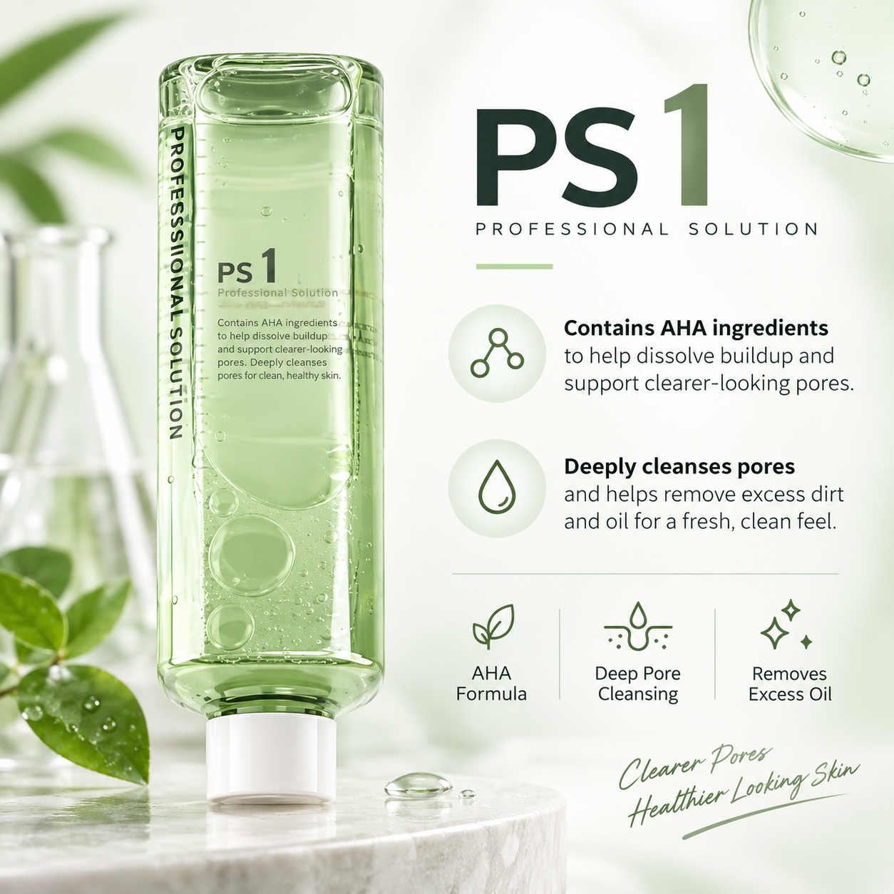 S1 PS2 PS3 PSC Hydro Facial Solutions 4 × 500ml AHA BHA Hydration & Cleaning Set