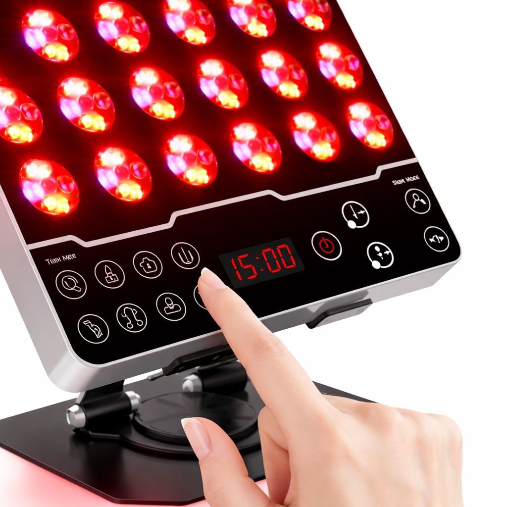 8 Modes Red Light Therapy Panel with 660nm / 850nm / 590nm / 415nm – Mini Desktop LED Device