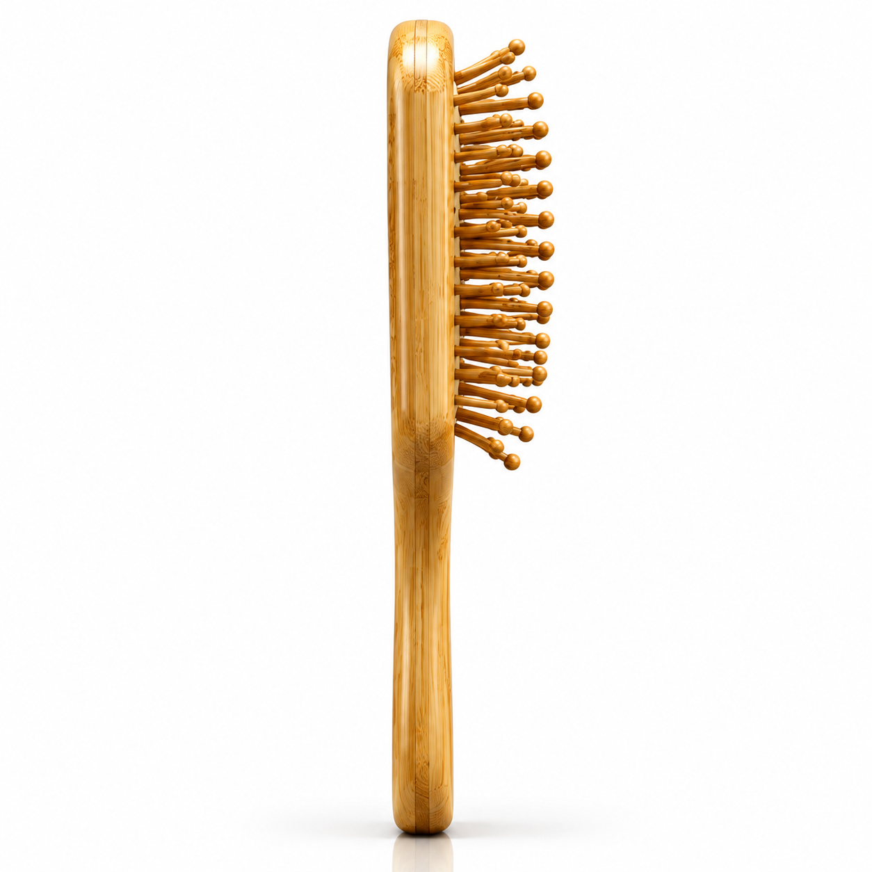 Natural Bamboo Paddle Hair Brush with Sunflower Engraving – Wooden Bristles, Anti-Static Detangling Brush