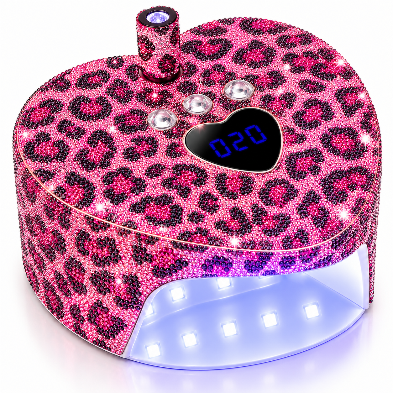 Professional 2-in-1 Rechargeable UV/LED Nail Lamp – Pink Leopard Edition