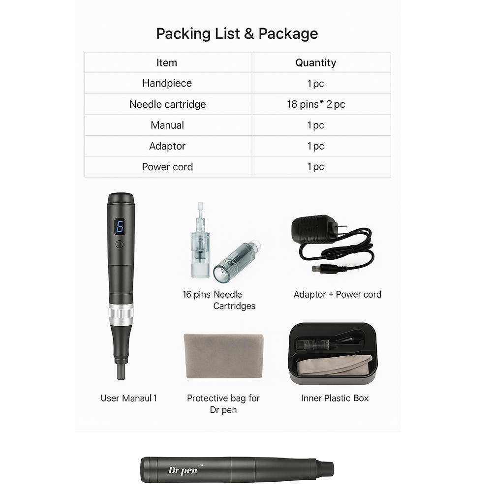 Dr. Pen Ultima M8 Professional Microneedling Dermapen, USB Rechargeable, 5pcs 32Pin Cartridge Needle