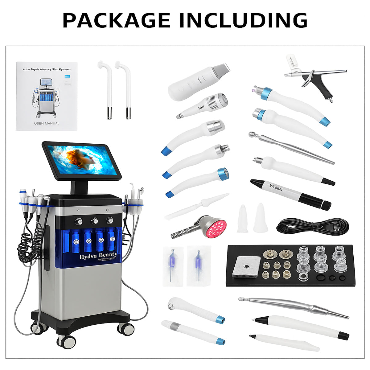 Theia Beautymaster Hydra 14 In 1 Diamond Peeling Hydro Microdermabrasion Oxygen Jet Aqua Facials Skin Care Cleaning Hydra Dermabrasion Facial Machine