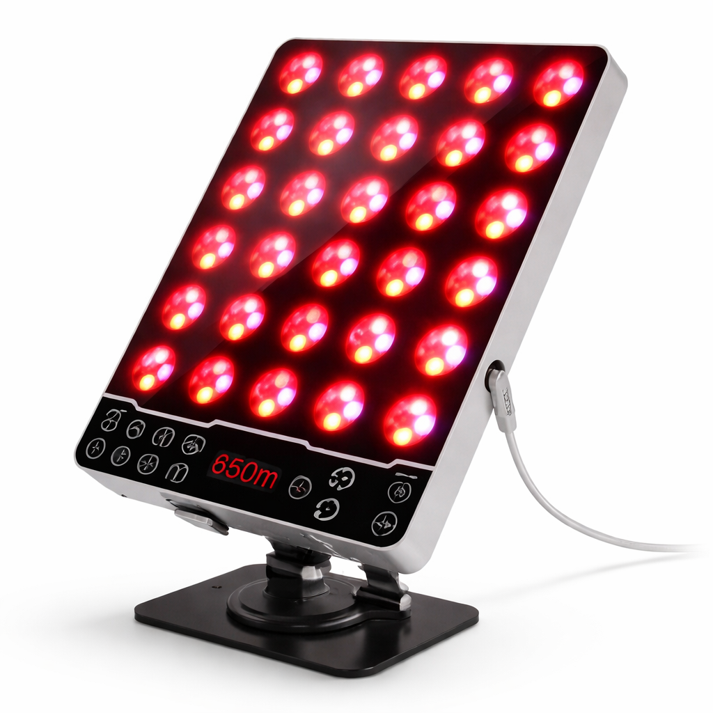 8 Modes Red Light Therapy Panel with 660nm / 850nm / 590nm / 415nm – Mini Desktop LED Device