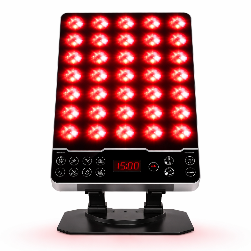 8 Modes Red Light Therapy Panel with 660nm / 850nm / 590nm / 415nm – Mini Desktop LED Device