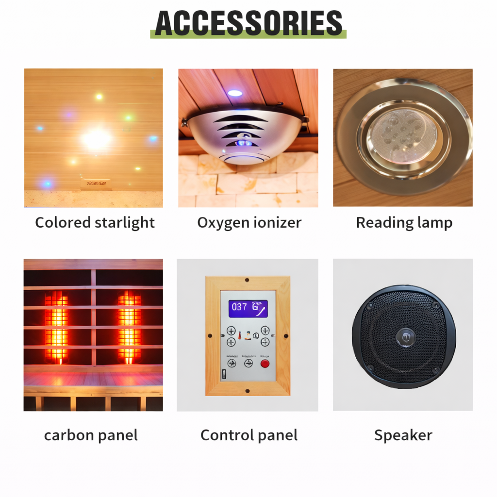 1-Person Indoor Red Light Therapy Sauna Room for Home Use – Full Spectrum Infrared Sauna with Tempered Glass