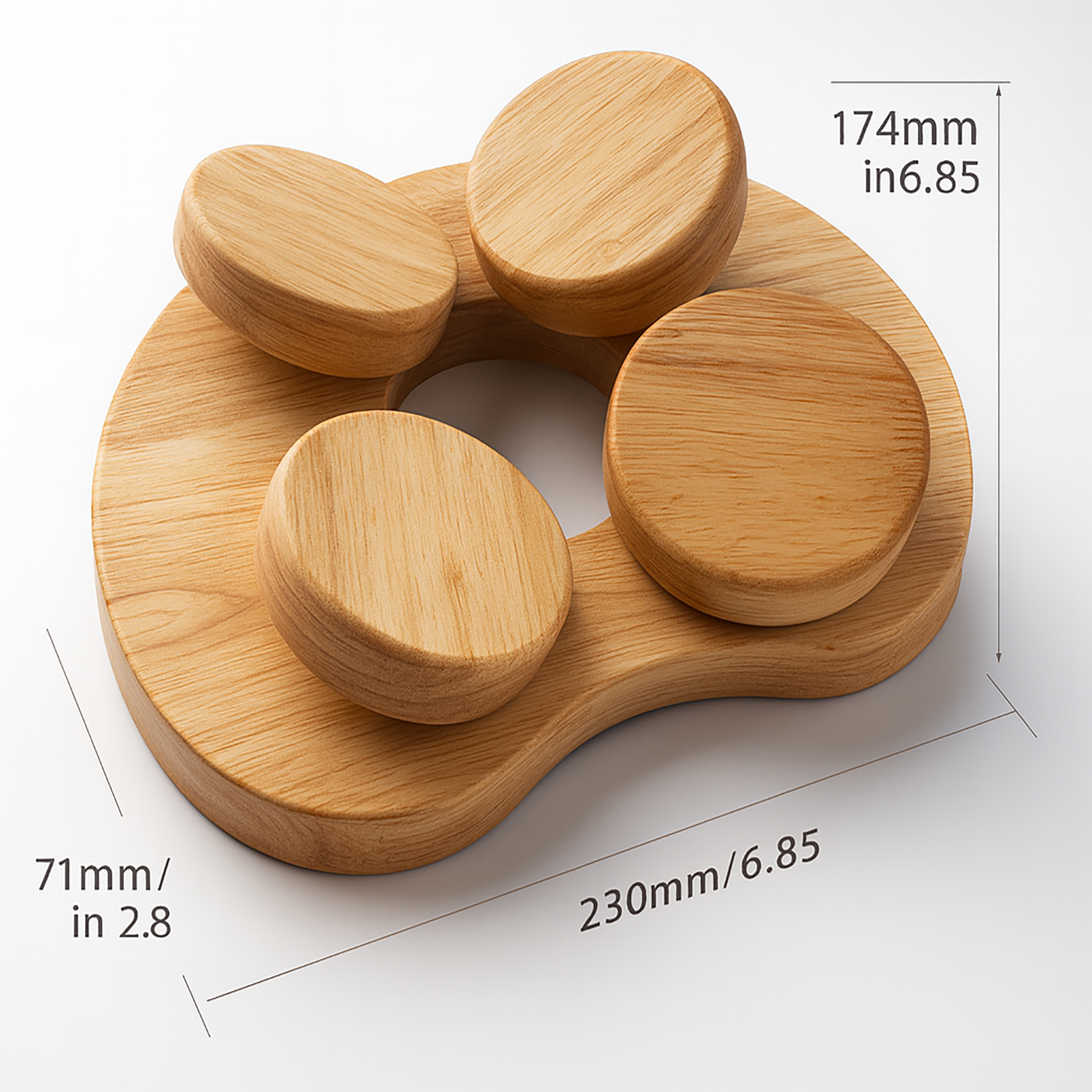 Premium Wooden Sauna Headrest with Rotatable Discs – Ergonomic Neck Support for Spa and Wellness