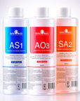 Theia Aqua Peeling Solution for Hydrafacial Machine pack of 3 400ml AS1, SA2, and AO3 Hydrogen Oxygen Facial Machine Serums
