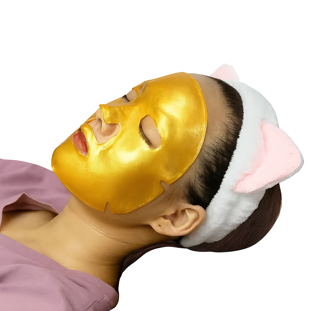 Theia Glow Booster Gold Collagen Face Mask 10Pcs – Anti-Aging, Hydrating, and Dark Circle Treatment