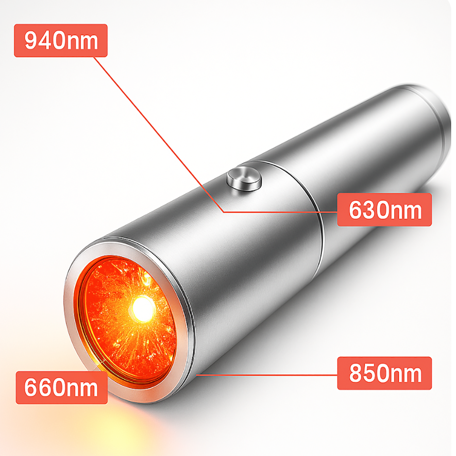 Theia Red Light Therapy Torch Handheld for Muscle Pain Relief 5 Wavelength 630nm 660nm 710nm 850nm 900nm