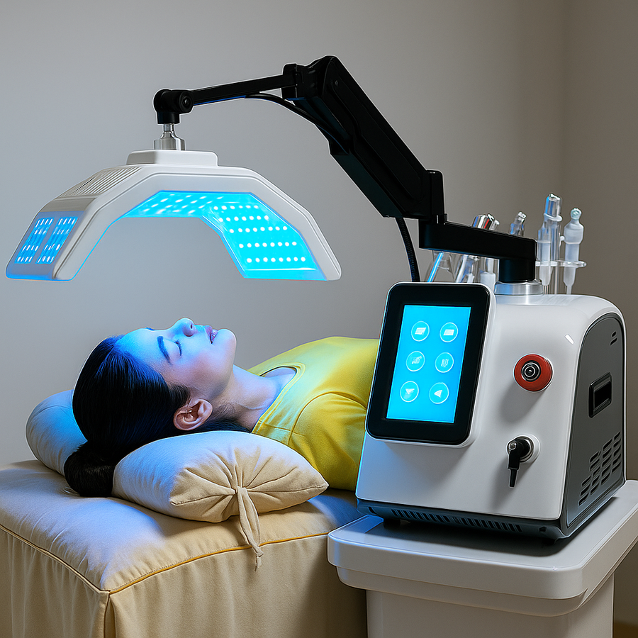 Photodynamic 7 Colors With High Power Piranha LEDS PDT Machine 5 Handles Light Therapy Facial Care