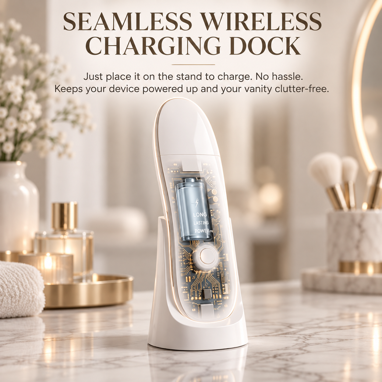 Nano Mist Ultrasonic Skin Scrubber 24kHz with Blue Light, Hydration Spray & Charging Dock