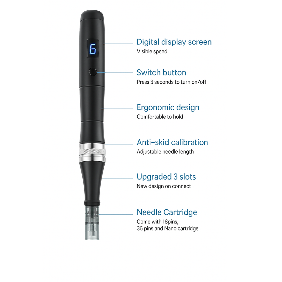Dr. Pen Ultima M8 Professional Microneedling Dermapen, USB Rechargeable, 5pcs 32Pin Cartridge Needle