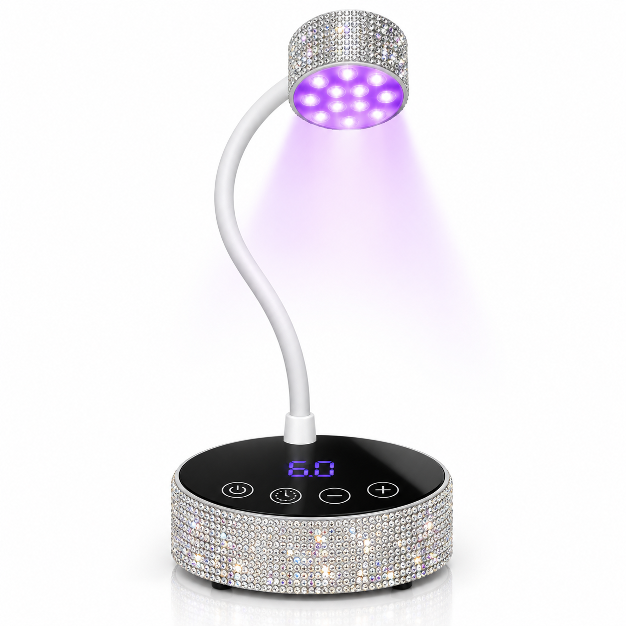 Rhinestone UV/LED Nail Lamp – 36W Rechargeable Gooseneck